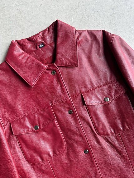 1990s LEATHER SHIRT WITH POCKETS AT CHEST