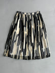 KENZO - 1990s GEOMETRIC PRINT MESH PLEATED SKIRT