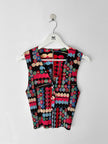 ISSEY MIYAKE - S/S 2007 COLOURFUL BILLIARDS PLEATED BUTTONED VEST TOP