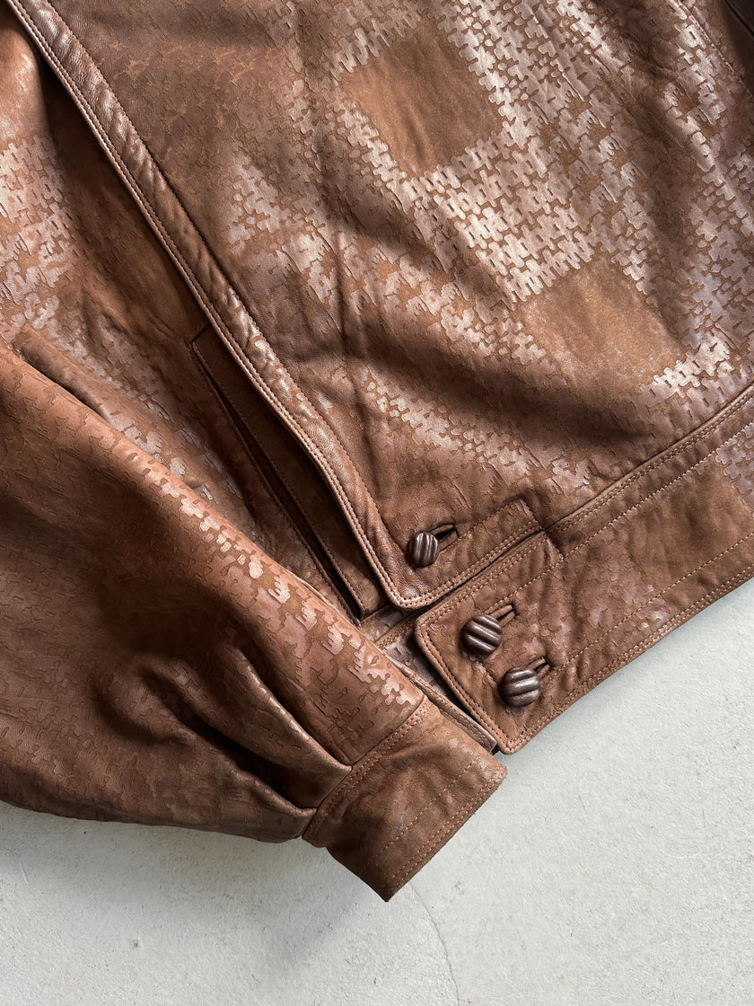 GIANNI VERSACE - 1980s LEATHER BOMBER JACKET WITH SHEARLING FUR