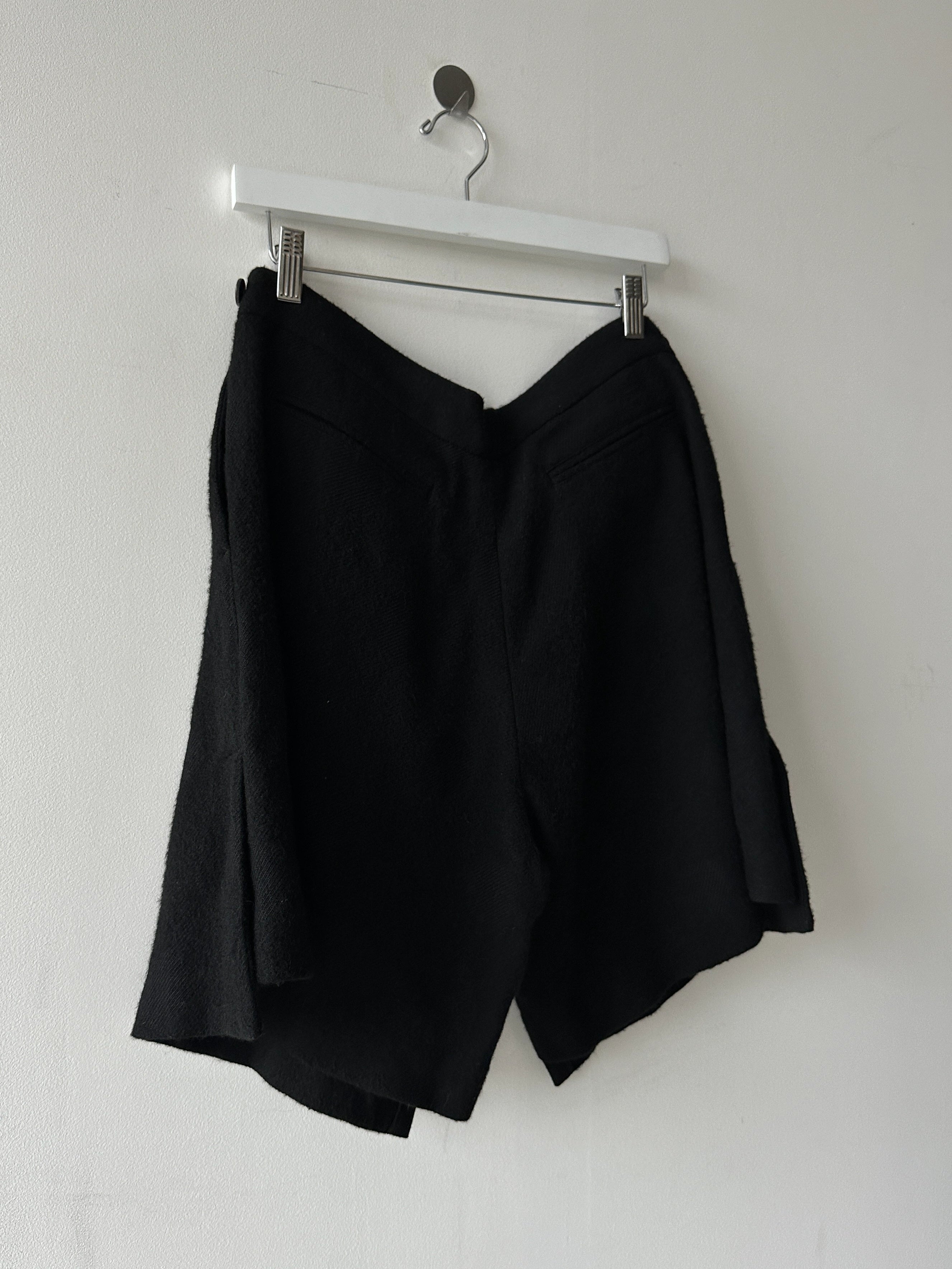 YOHJI YAMAMOTO REGULATION - mid 2010s ASYMMETRIC WOOL SHORTS