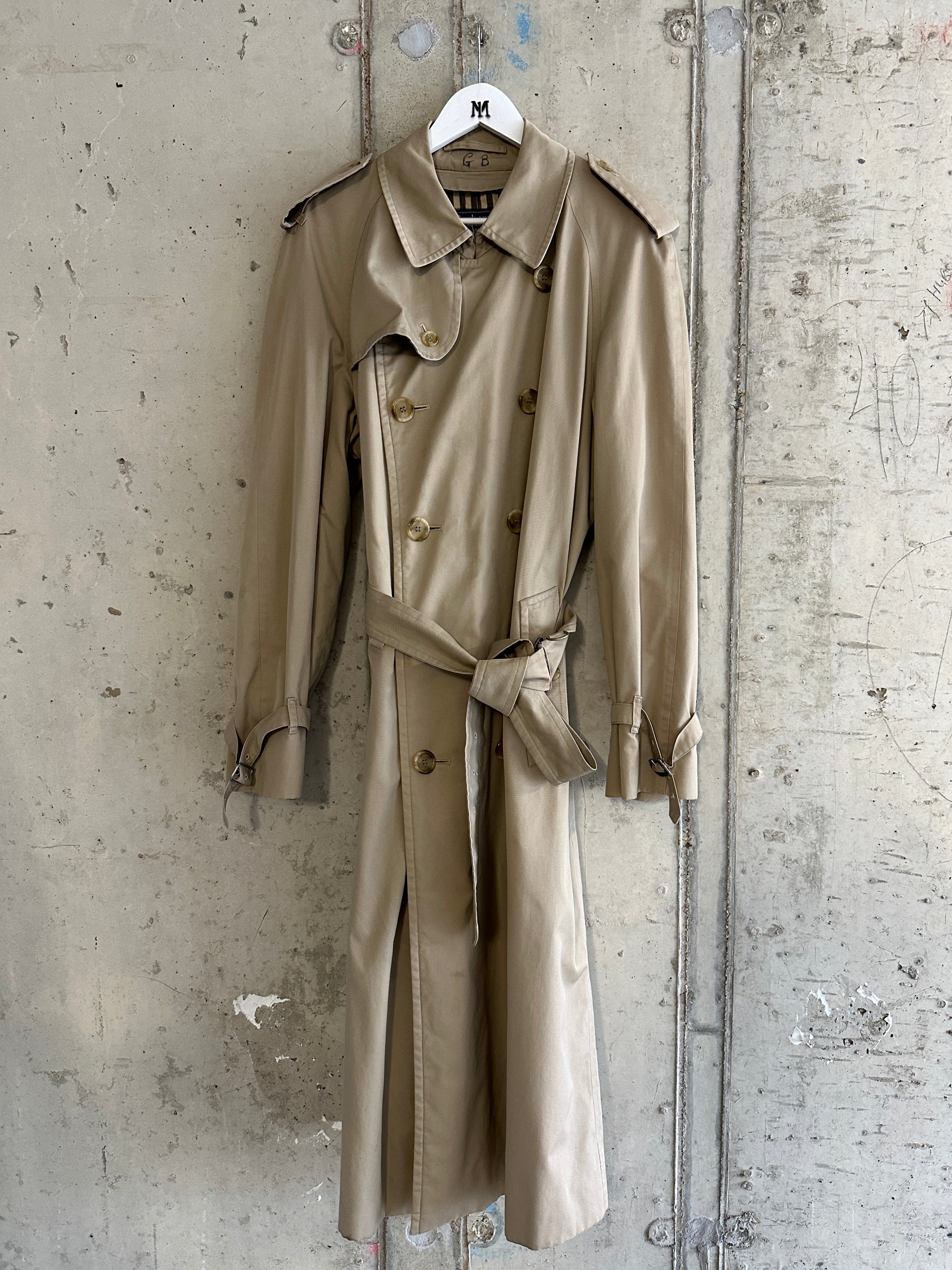 BURBERRYS - 1970s DOUBLE BREASTED LONG TRENCH COAT