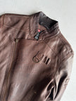 DIESEL - 2000s ASYMMETRICAL ZIP FRONT LEATHER BIKER JACKET