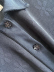 2000s FLORAL PATTERN MESH HALF SLEEVE BUTTONED SHIRT