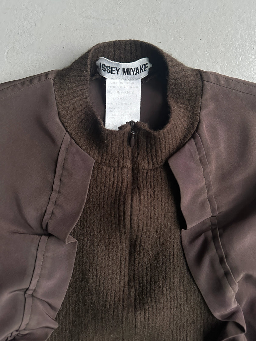 ISSEY MIYAKE - F/W 2007 ASYMMETRICAL RUFFLED FRONT LONG SLEEVE TOP