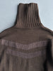 VERSACE - 2000s KNIT TURTLENECK TOP WITH CHEVRON BRUSHED LEATHER APPLIQUÉS