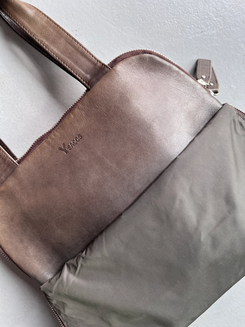 YOHJI YAMAMOTO Y'SACCS - 1990s 2 IN 1 LEATHER AND NYLON BAG