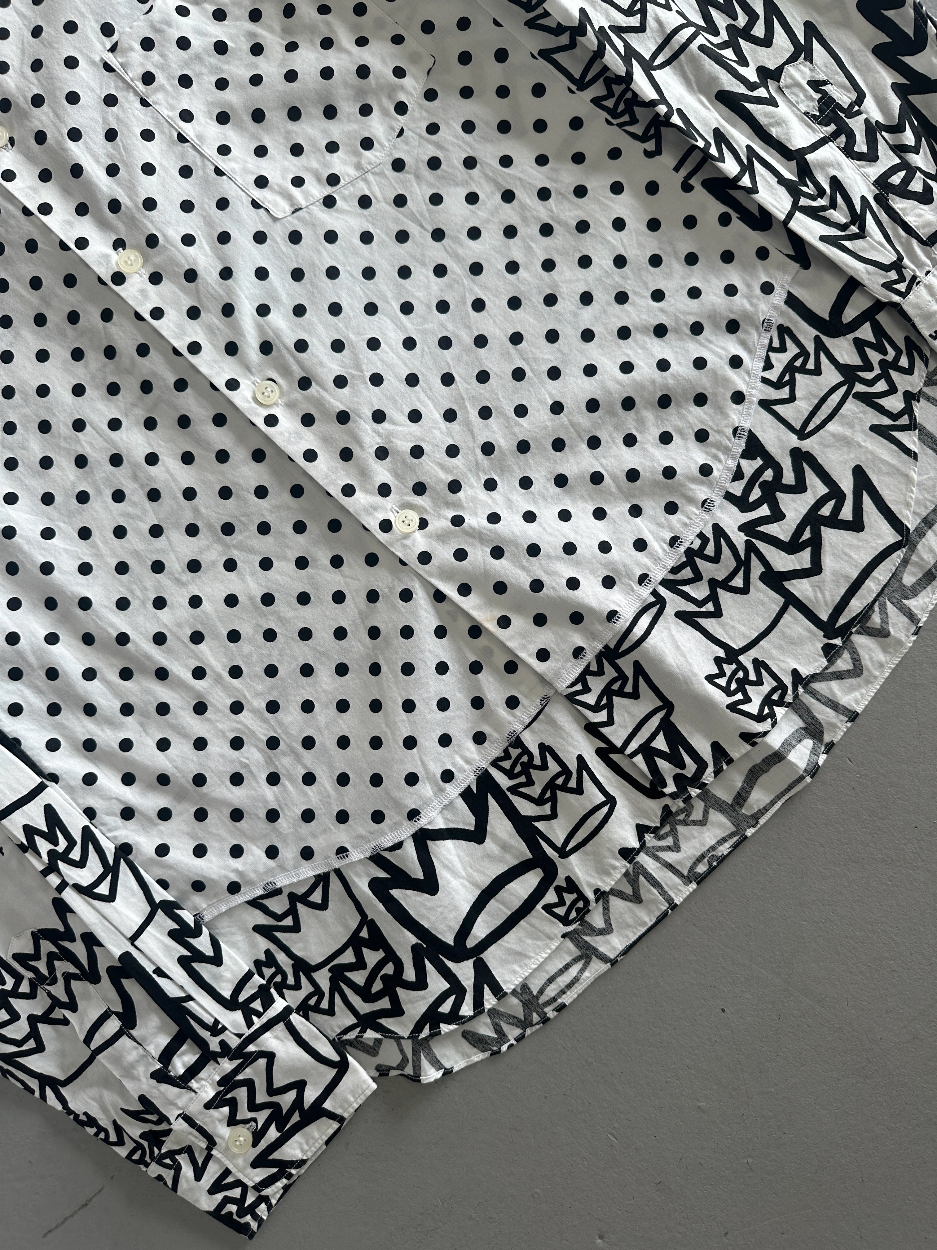 COMME DES GARÇONS - S/S 2013 POLKA DOTS FRONT PRINTED LONG SLEEVE SHIRT