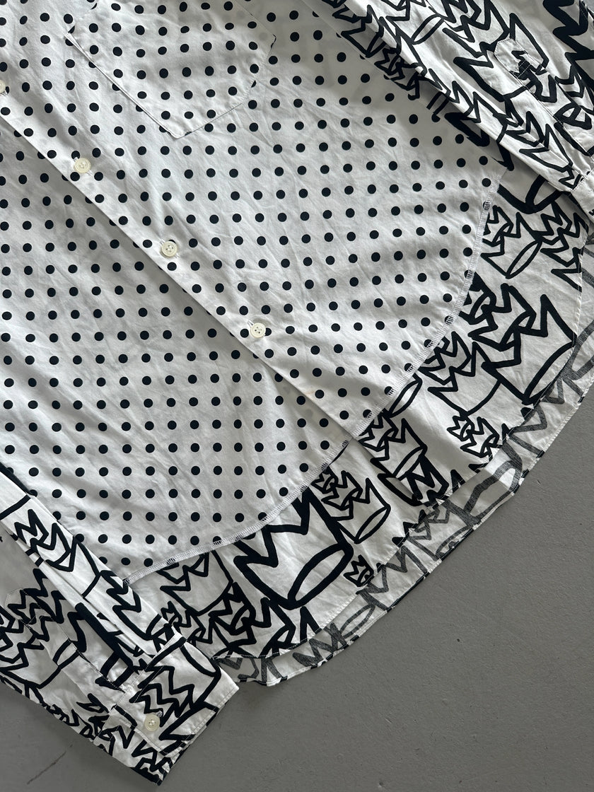 COMME DES GARÇONS - S/S 2013 POLKA DOTS FRONT PRINTED LONG SLEEVE SHIRT