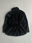 ARMANI JEANS - F/W 1996 FAUX SHEARLING JACKET WITH BELT AT WAIST