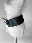 HIROKO KOSHINO - 1990s LEATHER WAIST BELT WITH THREE FLAP POCKETS