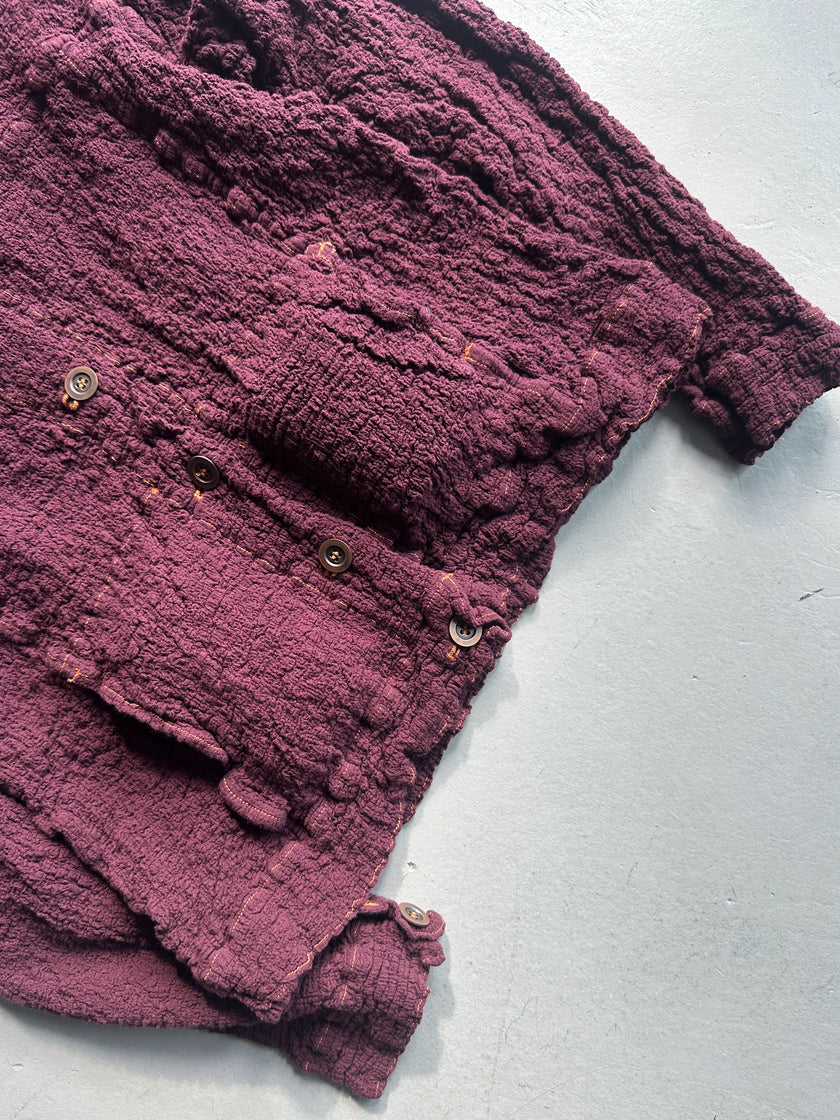 ISSEY MIYAKE ME - 2000s RUCHED JACKET WITH CONTRASTING SEAMS