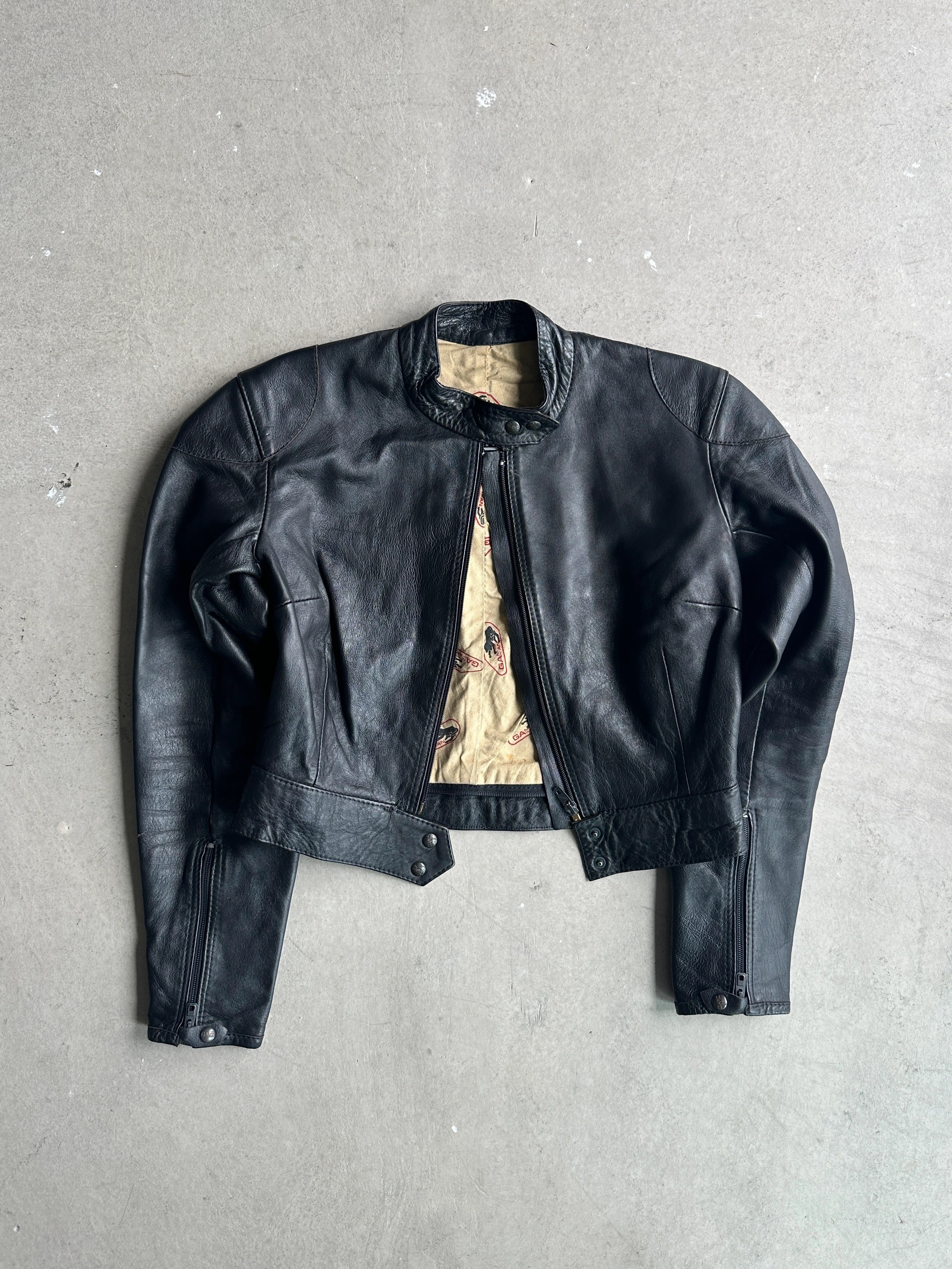 1990s CROP FIT LEATHER BIKER JACKET