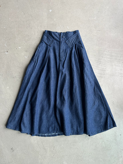 PLANTATION ISSEY MIYAKE - 1980s HIGH WAIST DENIM SKIRT