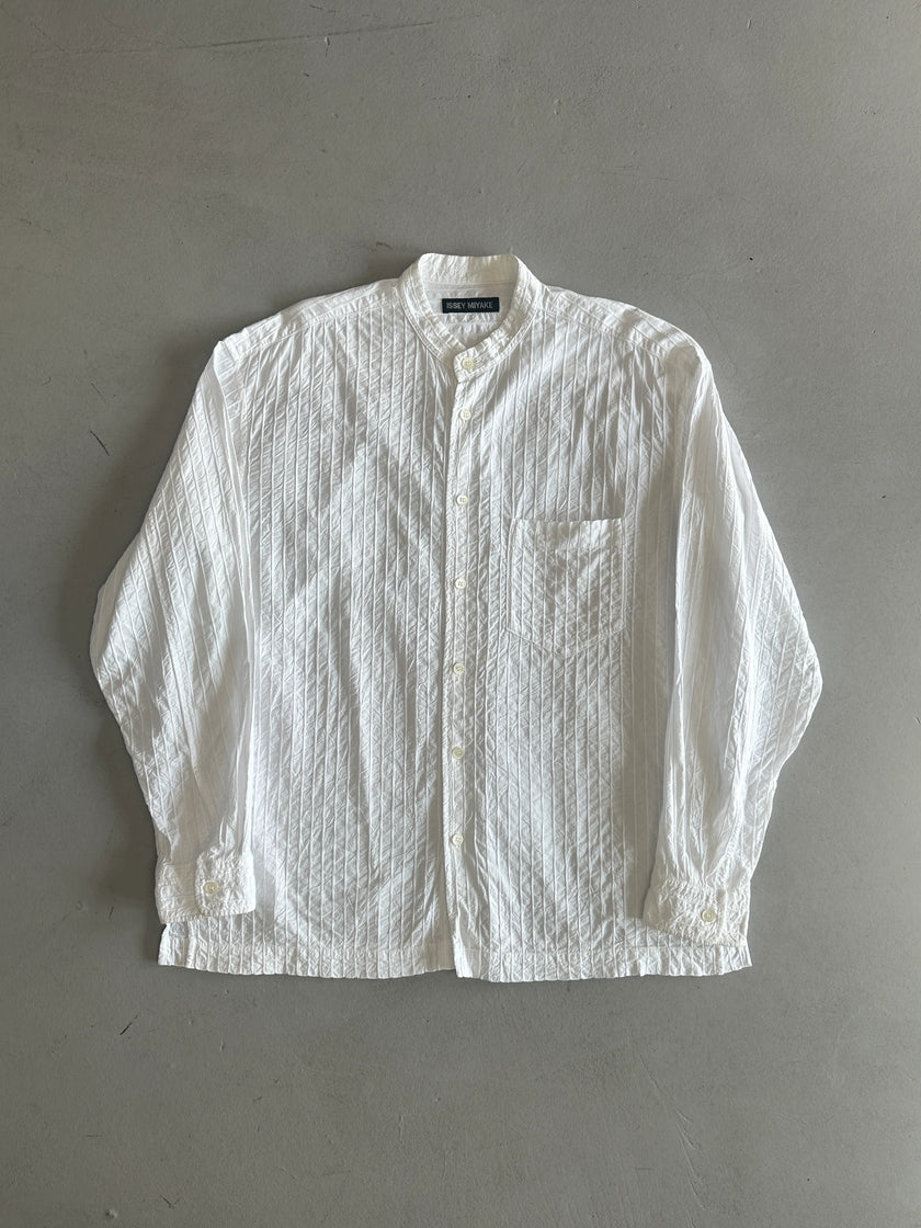 ISSEY MIYAKE MEN - S/S 2005 MANDARIN COLLAR CRINKLED SHIRT
