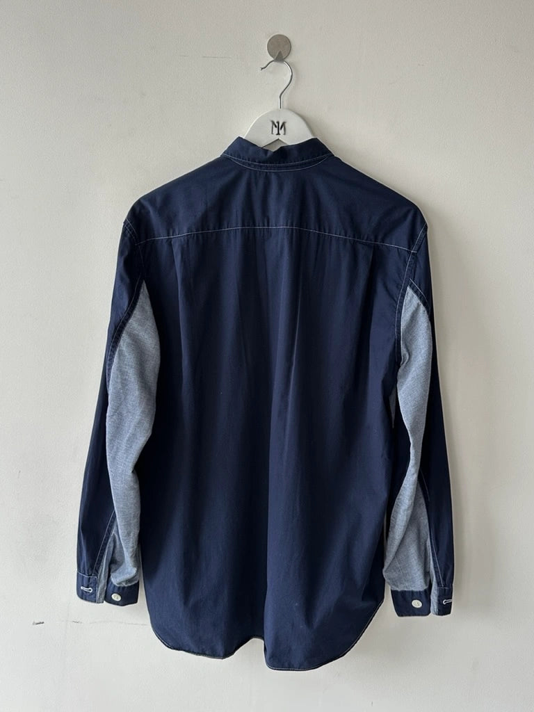 COMME DES GARÇONS - 2000s CONTRAST FABRIC LONG SLEEVE SHIRT