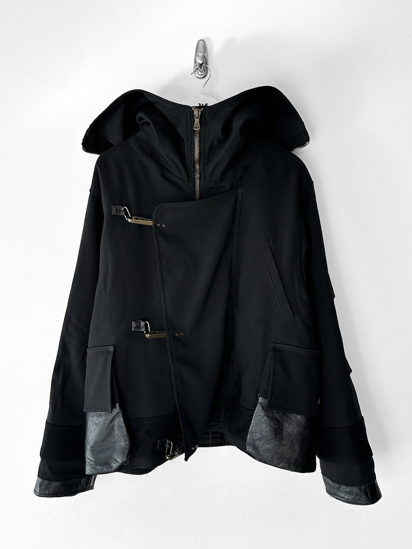 ITALIAN LABEL F/W 2005 TECHNICAL JACKET WITH OVERSIZED FUR COLLAR