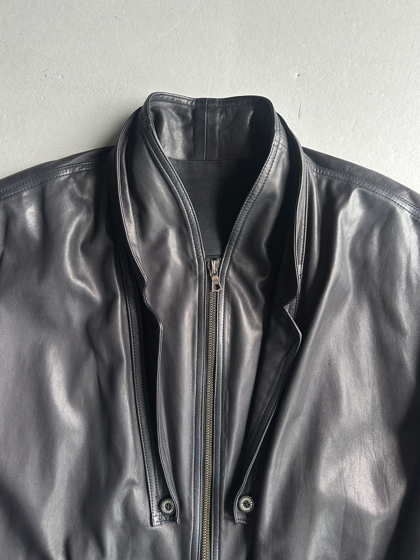 MARITHÉ + FRANÇOIS GIRBAUD X COMPAGNIE DES MONTAGNES & DES FORETS - 1980s LAYERED FRONT LEATHER JACKET