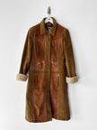 DOLCE & GABBANA - F/W 2002 CORDUROY COAT WITH CONTRASTING SUEDE FRONT PANEL