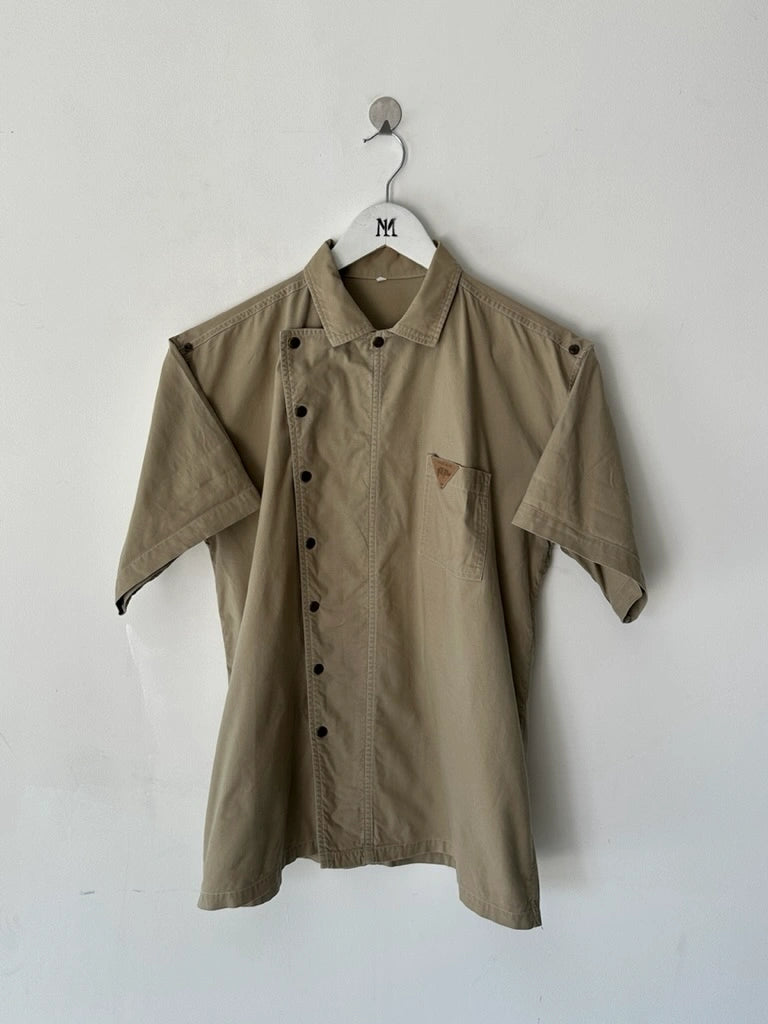 1990s ASYMMETRICAL FRONT CLOSURE SHORT SLEEVE SHIRT