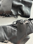 MARITHÉ + FRANÇOIS GIRBAUD - early 2000s SOFT LEATHER ANKLE BOOTS WITH LACE WRAPAROUND DETAILING