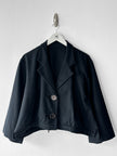 YOHJI YAMAMOTO Y's - 1980s BOXY WOOL JACKET WITH BACK BUCKLE STRAP