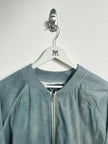 YOHJI YAMAMOTO Y'S - 1990s DYED BOMBER JACKET WITH SILK HEM AND BACK DETAIL