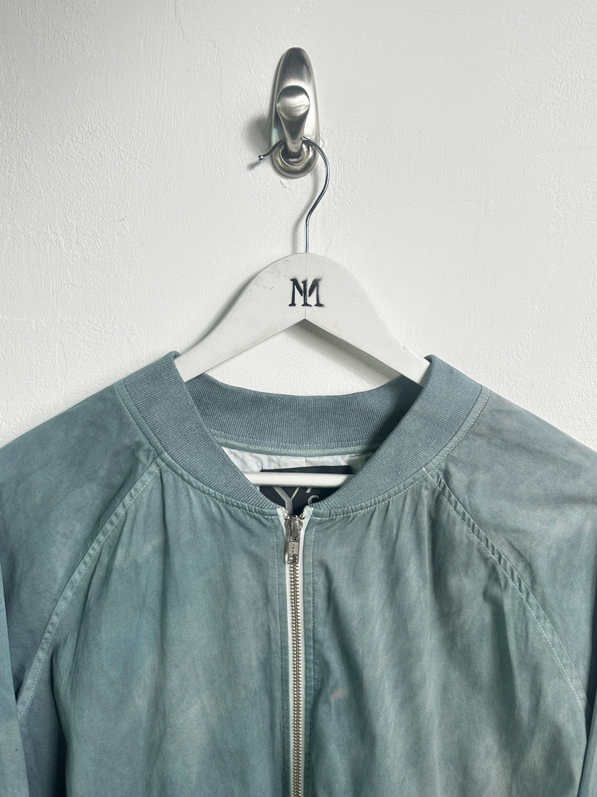 YOHJI YAMAMOTO Y'S - 1990s DYED BOMBER JACKET WITH SILK HEM AND BACK DETAIL