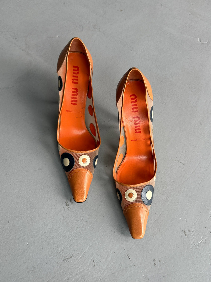 MIU MIU - 1990s WAFFLE COURT HEELS