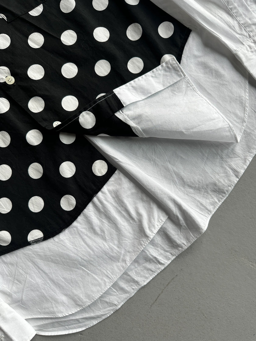COMME DES GARÇONS BLACK - S/S 2011 POLKA DOTS FRONT PANEL LONG SLEEVE SHIRT