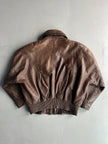 GIANNI VERSACE - 1980s LEATHER AVIATOR BOMBER JACKET WITH SHEARLING COLLAR