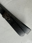 GIORGIO ARMANI  - 1980s EMBOSSED LEATHER BELT WITH BRASS BUCKLE