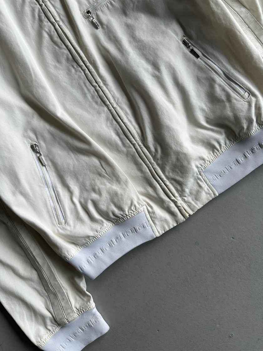 VERSACE - 1990s BOMBER JACKET WITH LEATHER PIPING