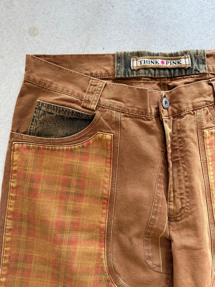 1980s SANDBLASTED JEANS WITH CONTRASTING POCKETS