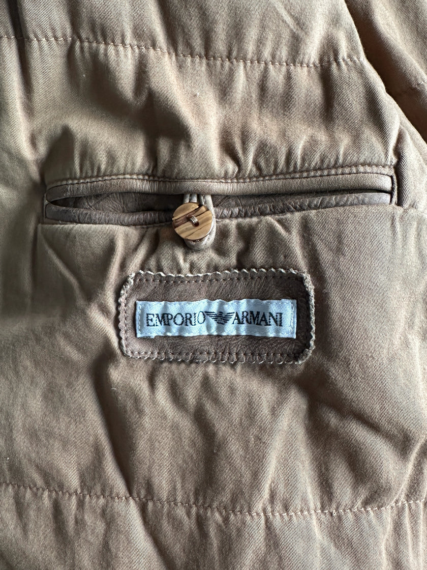 EMPORIO ARMANI - 1980s LEATHER BOMBER JACKET