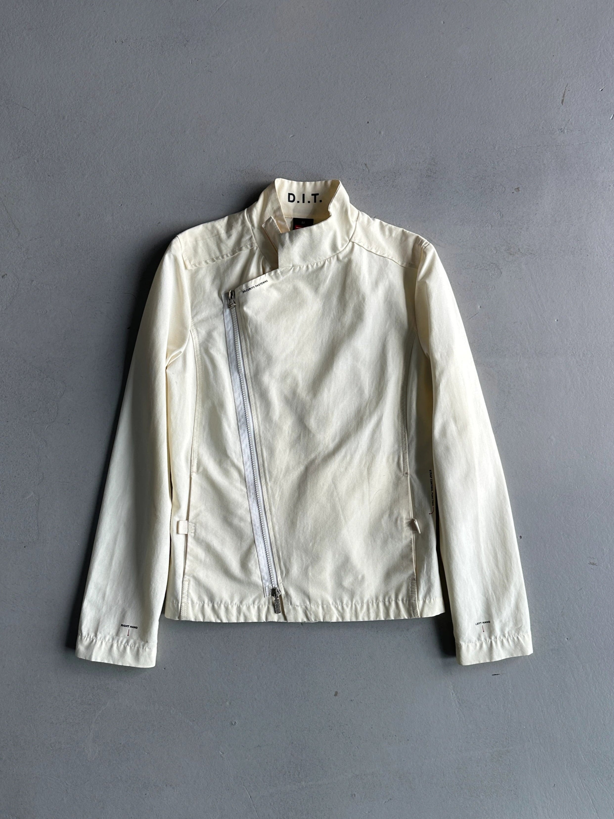 DIESEL - 2000s ASYMMETRICAL ZIP DIRECTIONAL TEXT JACKET