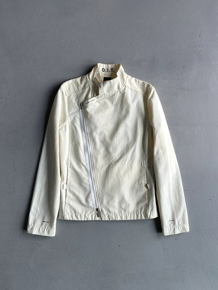DIESEL - 2000s ASYMMETRICAL ZIP DIRECTIONAL TEXT JACKET