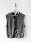 BYBLOS - 1980s RIBBED V NECK BUTTONED VEST TOP GILET