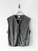 BYBLOS - 1980s RIBBED V NECK BUTTONED VEST TOP GILET
