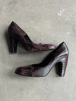 MIU MIU - 1990s SNAKE PRINT SQUARE TOE PUMPS