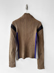 ISSEY MIYAKE - early 1990s PLEATED LONG SLEEVE TOP WITH COLOUR BLOCK SLEEVE