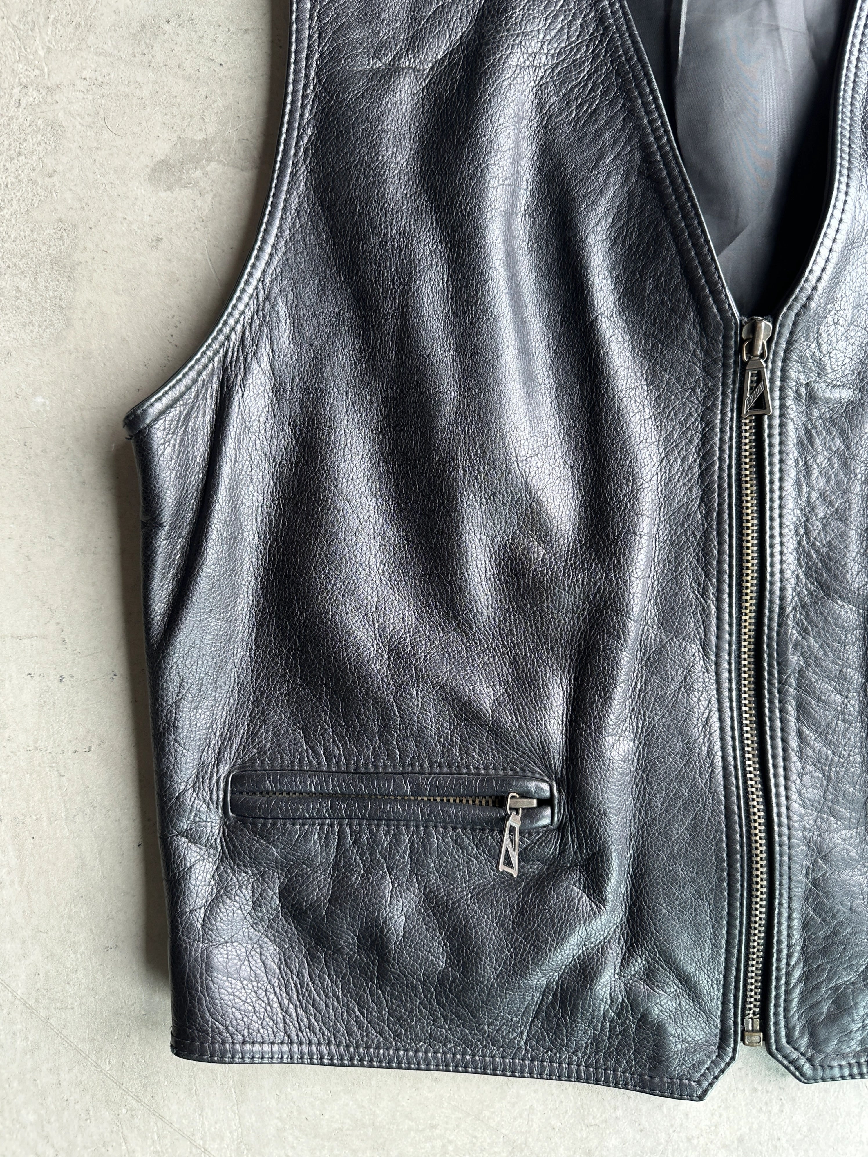 1980s LEATHER WAISTCOAT