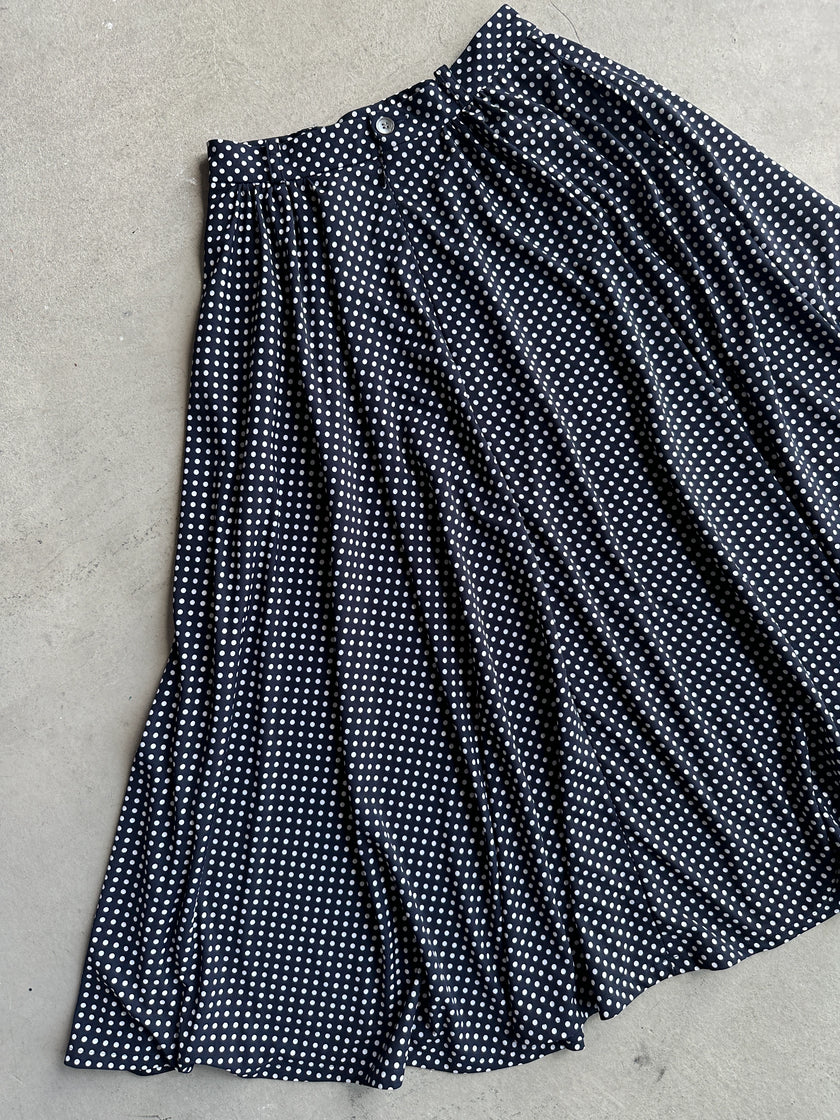 YOHJI YAMAMOTO Y's bis -  S/S 1996 POLKA DOTS FLARED MIDI SKIRT