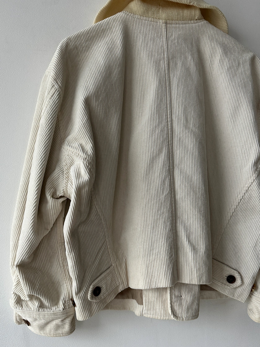 ISSEY MIYAKE - 1990s CROP FIT CORDUROY JACKET WITH SQUARE COLLAR