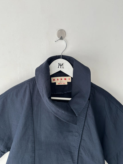 MARNI - early 2000s WIDE SHORT SLEEVE JACKET WITH ASYMMETRICAL FRONT CLOSURE