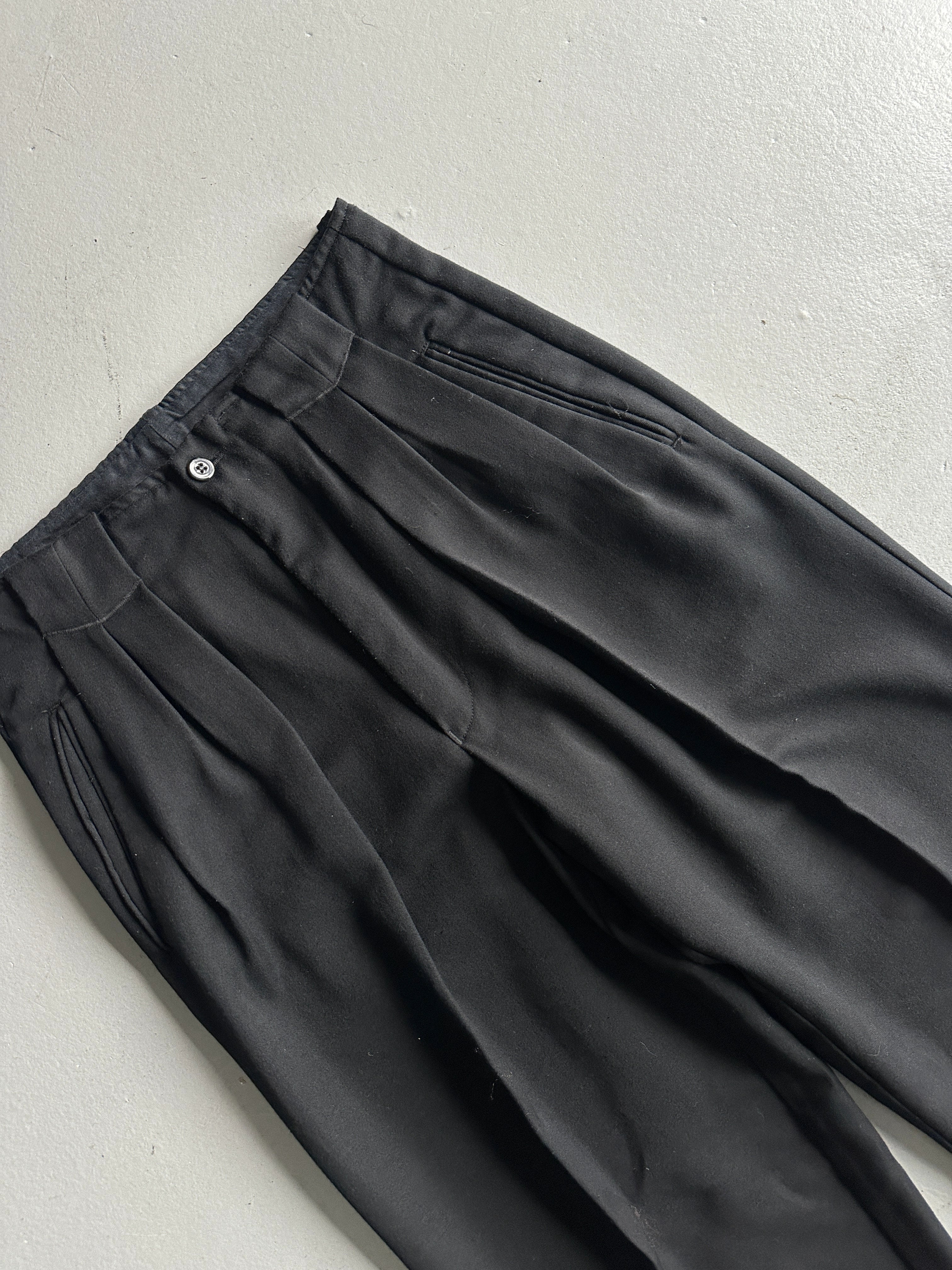 1990s FRONT PLEATS HIGH WAIST TAILORED TROUSERS