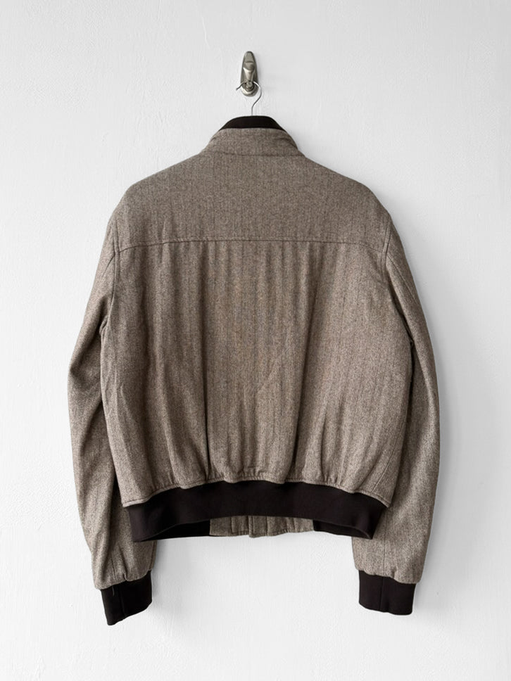 ITALIAN LABEL - 1990s HERRINGBONE BOMBER JACKET