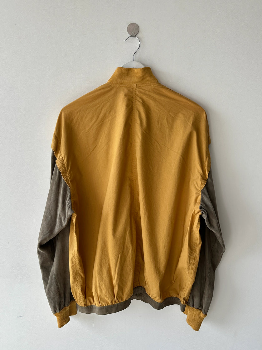 ITALIAN LABEL - 1980s LAYERED SUEDE JACKET WITH BELTED WAIST