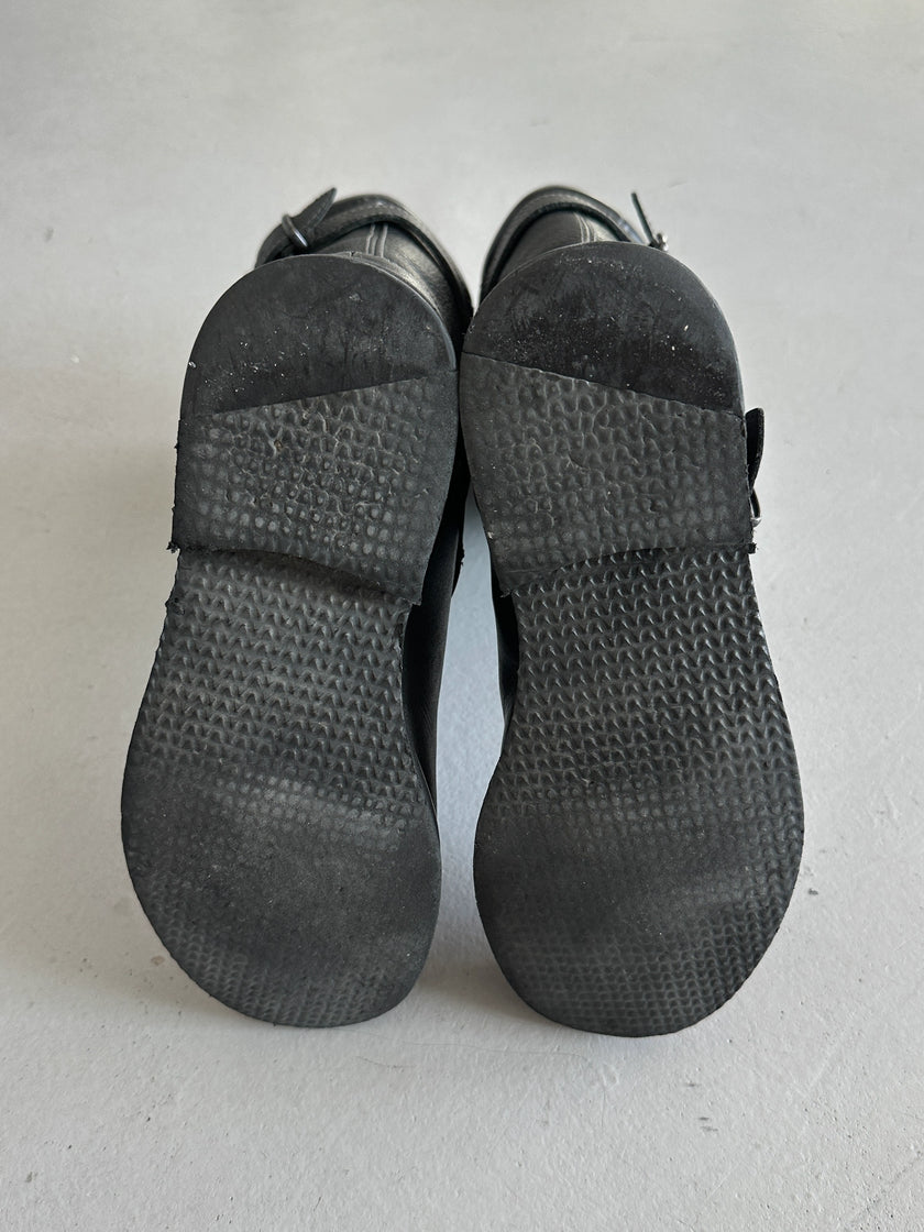 ARMANI JEANS - 2000s BIKER LEATHER BOOTS