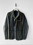 JAPANESE LABEL - 1990s COATED COTTON STRIPED BLAZER
